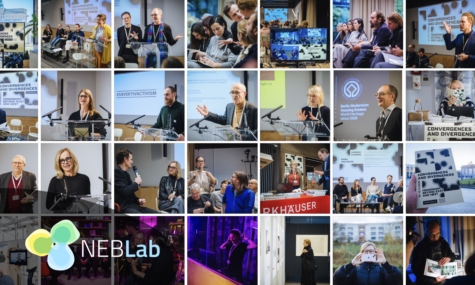 A collage of people in workshopes discussing the ETOM project